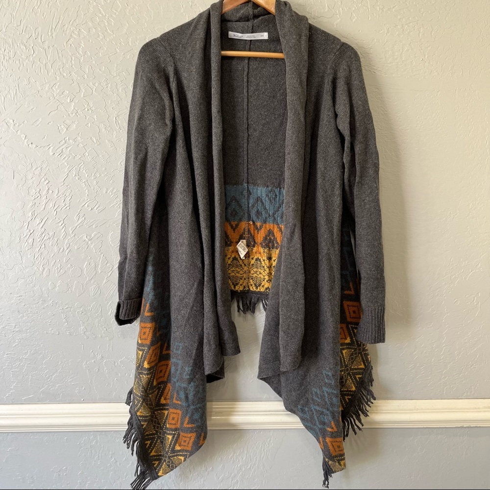Woolrich Wool Blend Open Front Cardigan Aztec Southwest Print